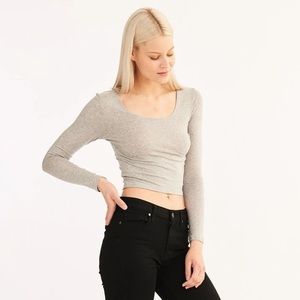 Groceries Apparel Lola Longsleeve Crop Top XS